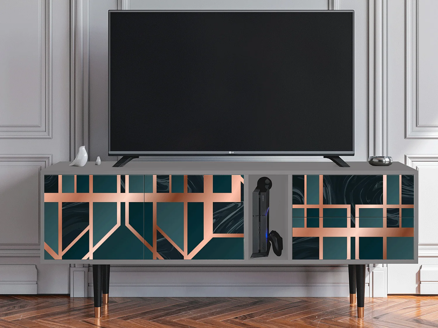 Meuble TV - 170х69х48 cm - T1 - Emerald Metro, Gris