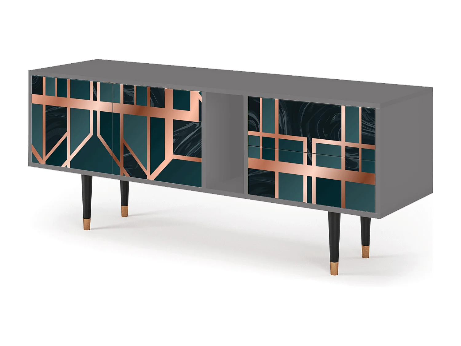 Meuble TV - 170х69х48 cm - T1 - Emerald Metro, Gris