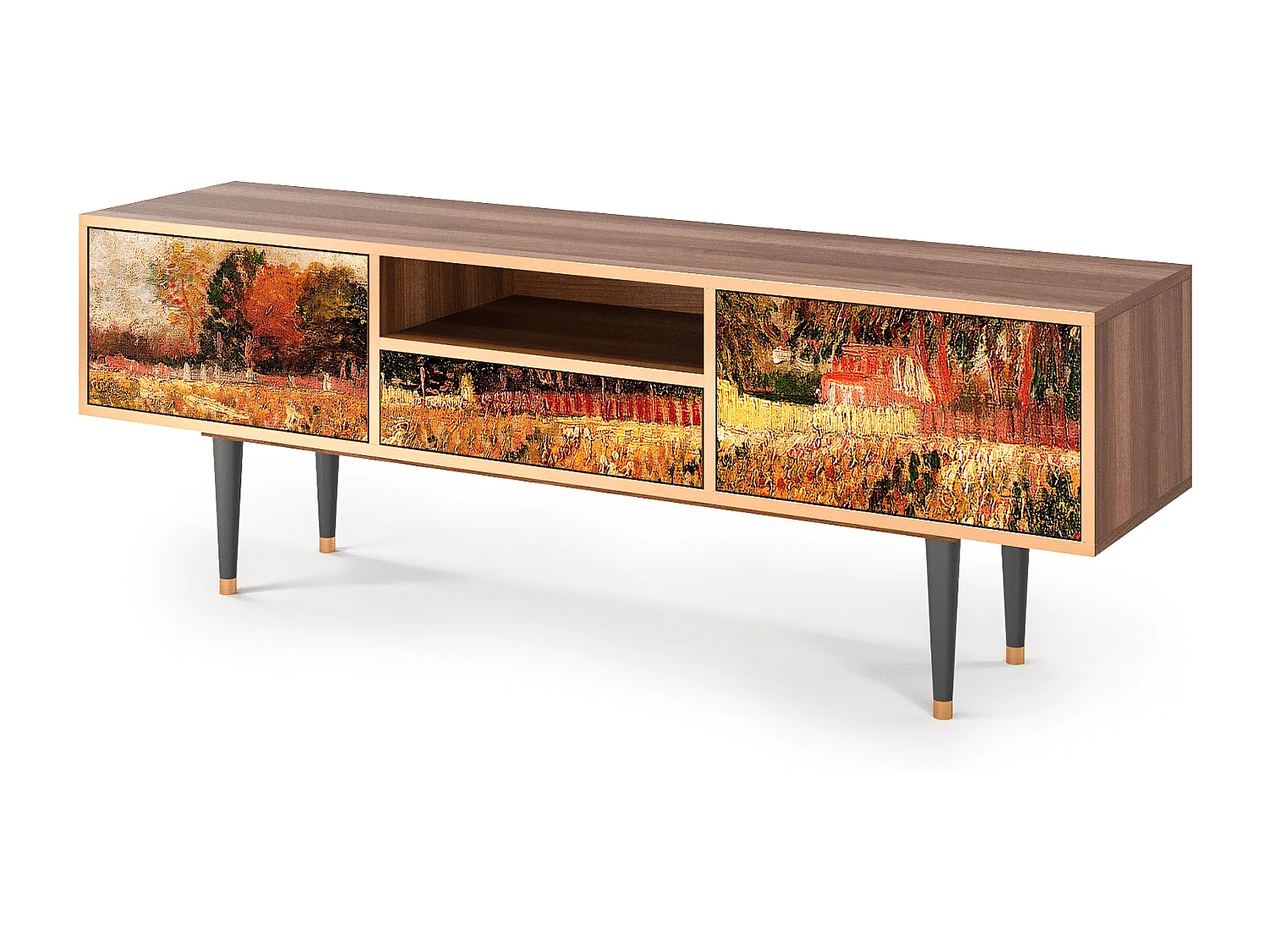 Szafka RTV - 170х59х41 cm - T6 - The Banks, Orzech