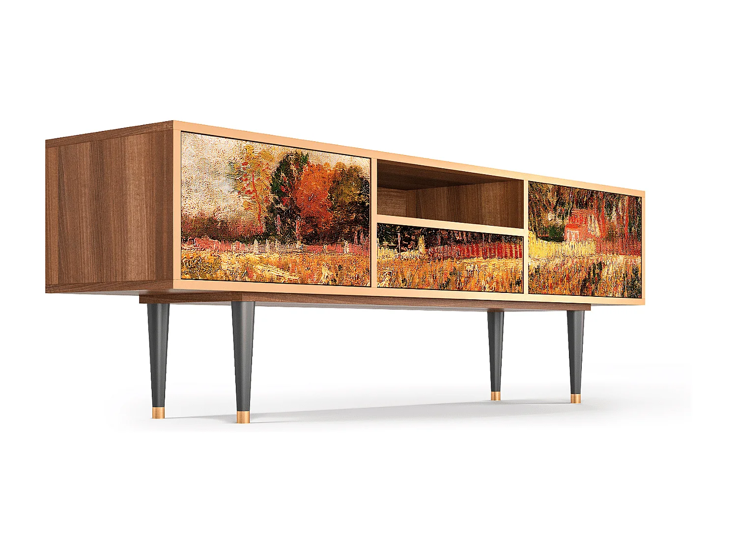 Szafka RTV - 170х59х41 cm - T6 - The Banks, Orzech