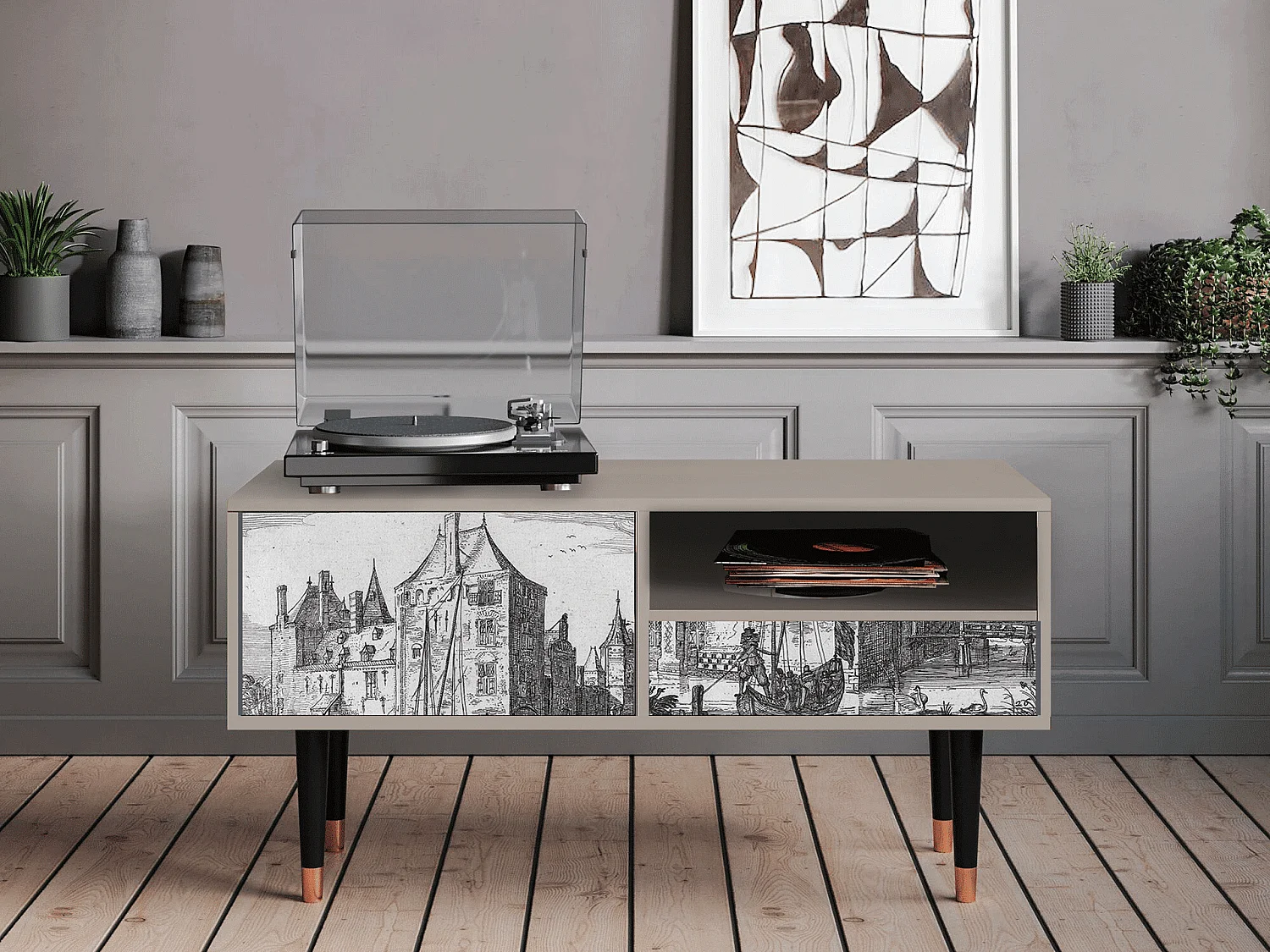 Meuble TV - 115х59х48 cm - T3 - Castle by Breugel, Sable