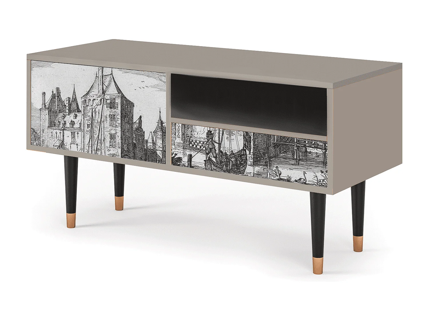 Mueble de TV - 115х59х48 cm - T3 - Castle by Breugel, Areia