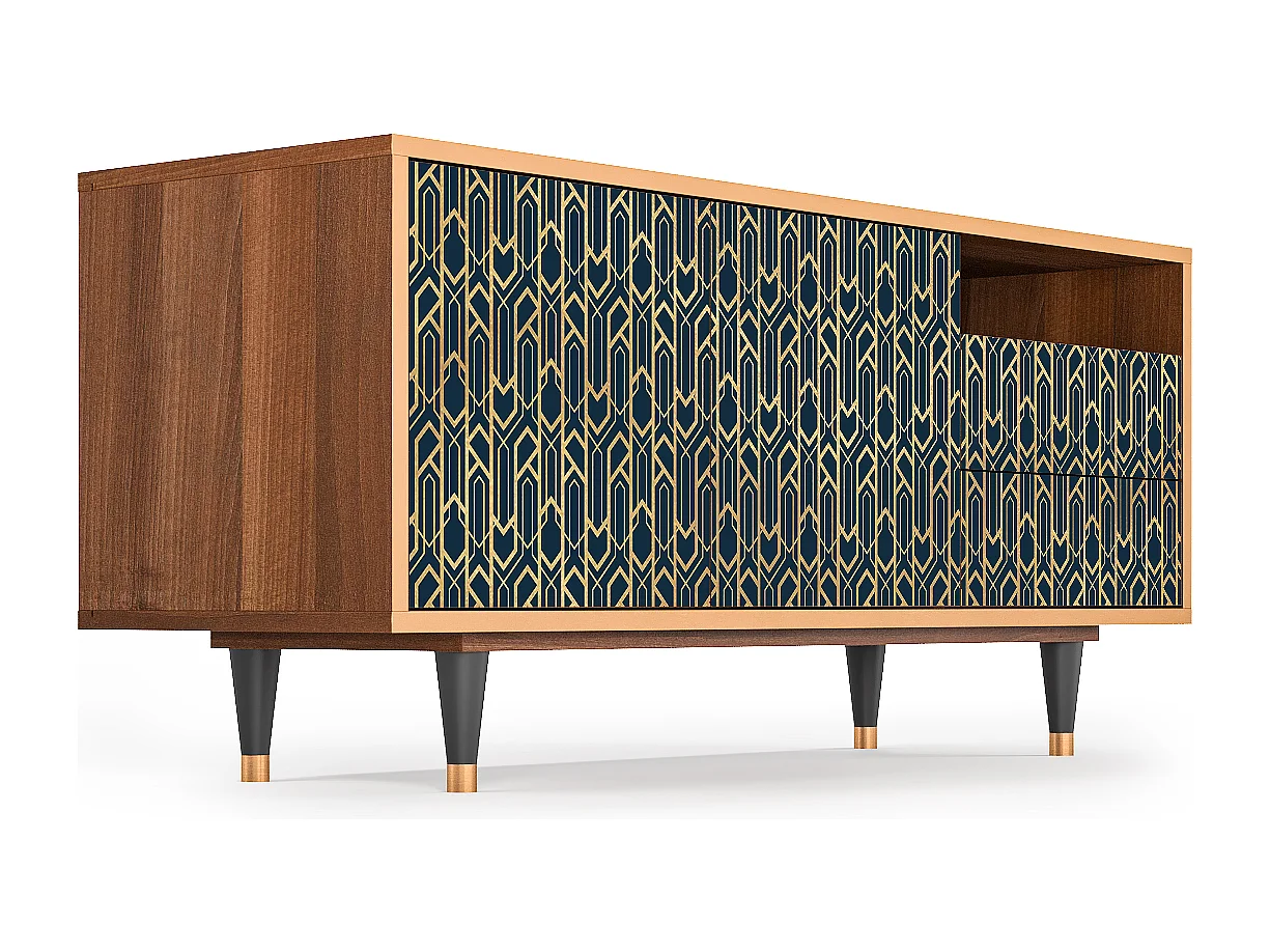 Meuble TV - 125х56х41 cm - T7 - Golden Empire, Noyer