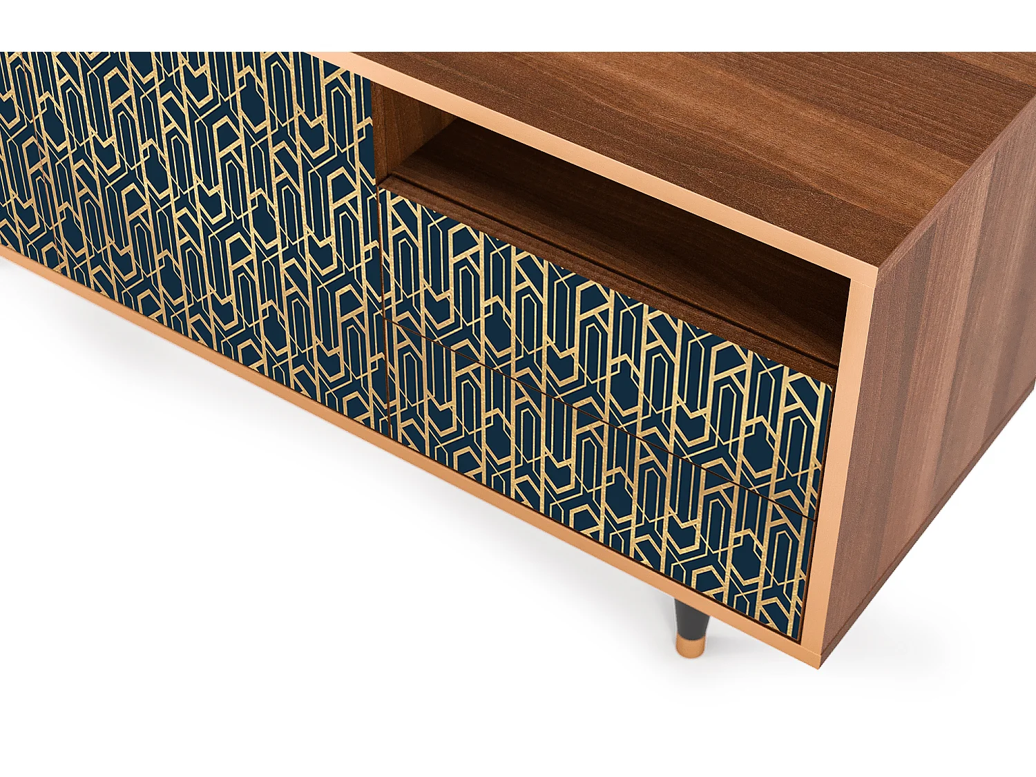 Meuble TV - 125х56х41 cm - T7 - Golden Empire, Noyer