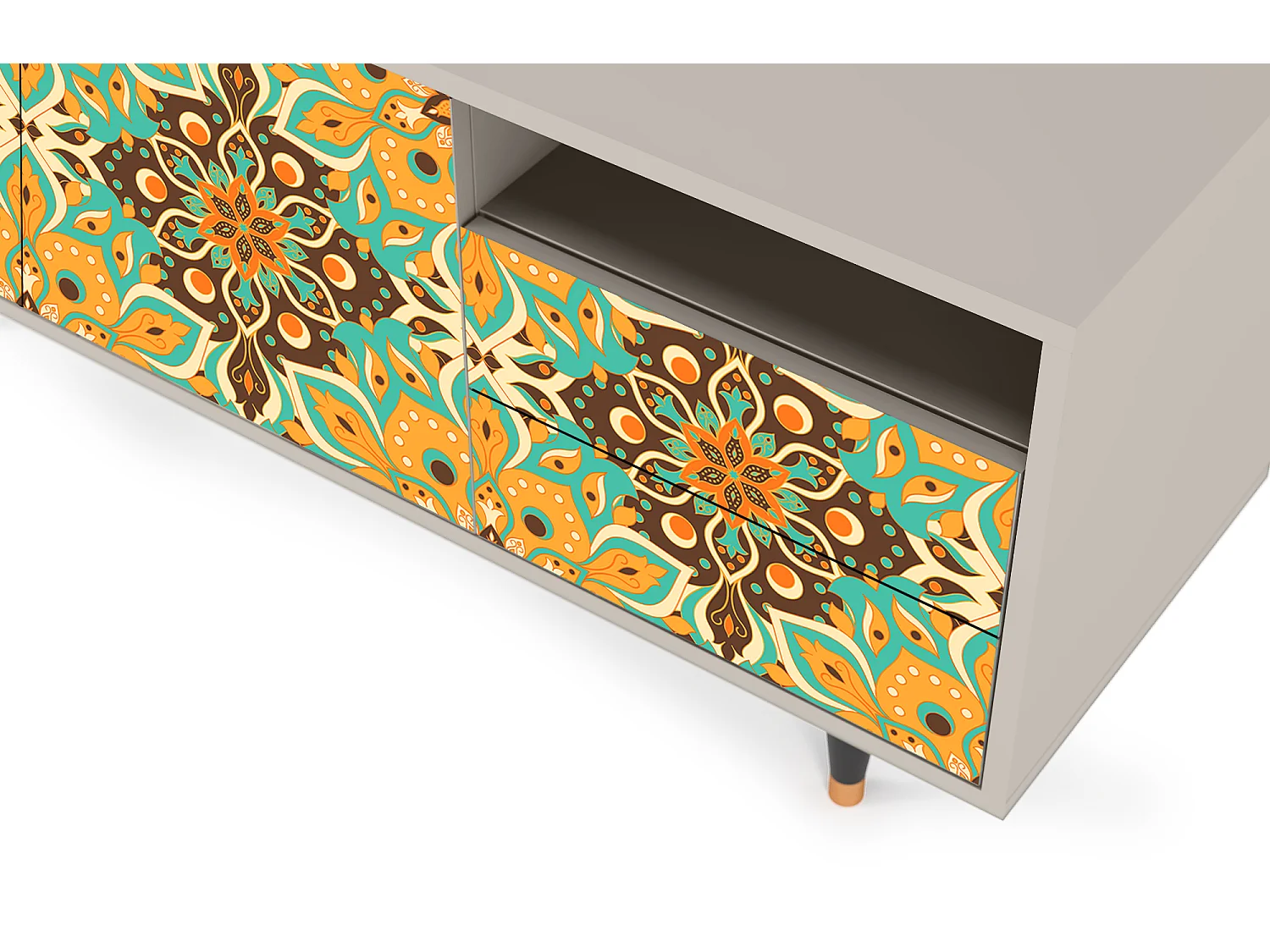 Szafka RTV - 125х56х41 cm - T7 - Indian Spices, Piaskowy