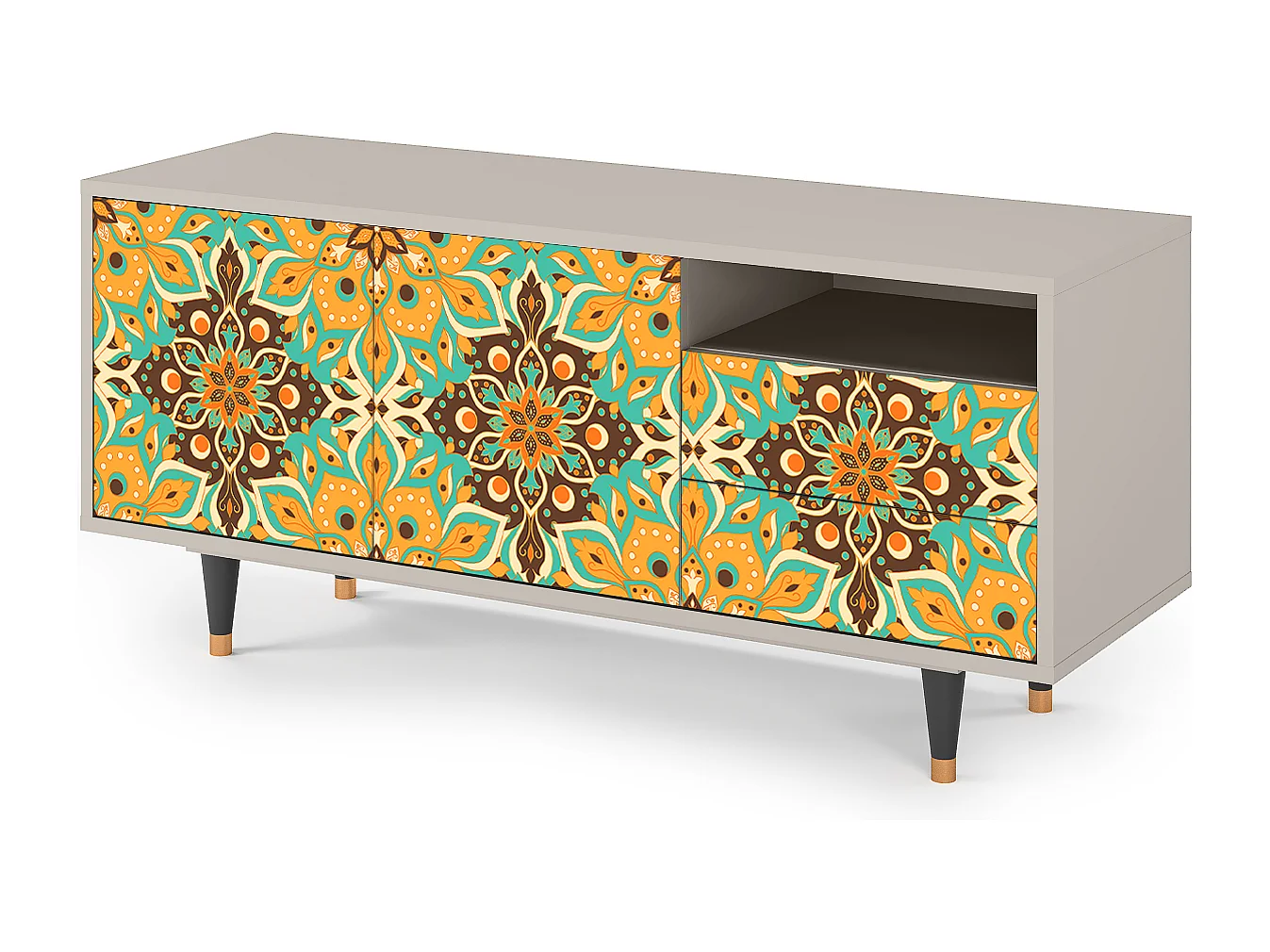 Meuble TV - 125х56х41 cm - T7 - Indian Spices, Sable