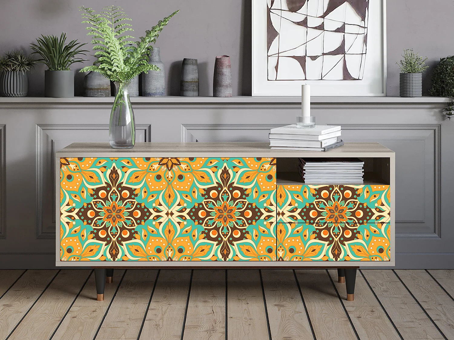 TV-meubel - 125х56х41 cm - T7 - Indian Spices, Zand