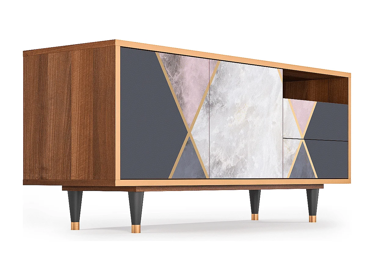 Meuble TV - 125х56х41 cm - T7 - Ideal Harmony, Noyer