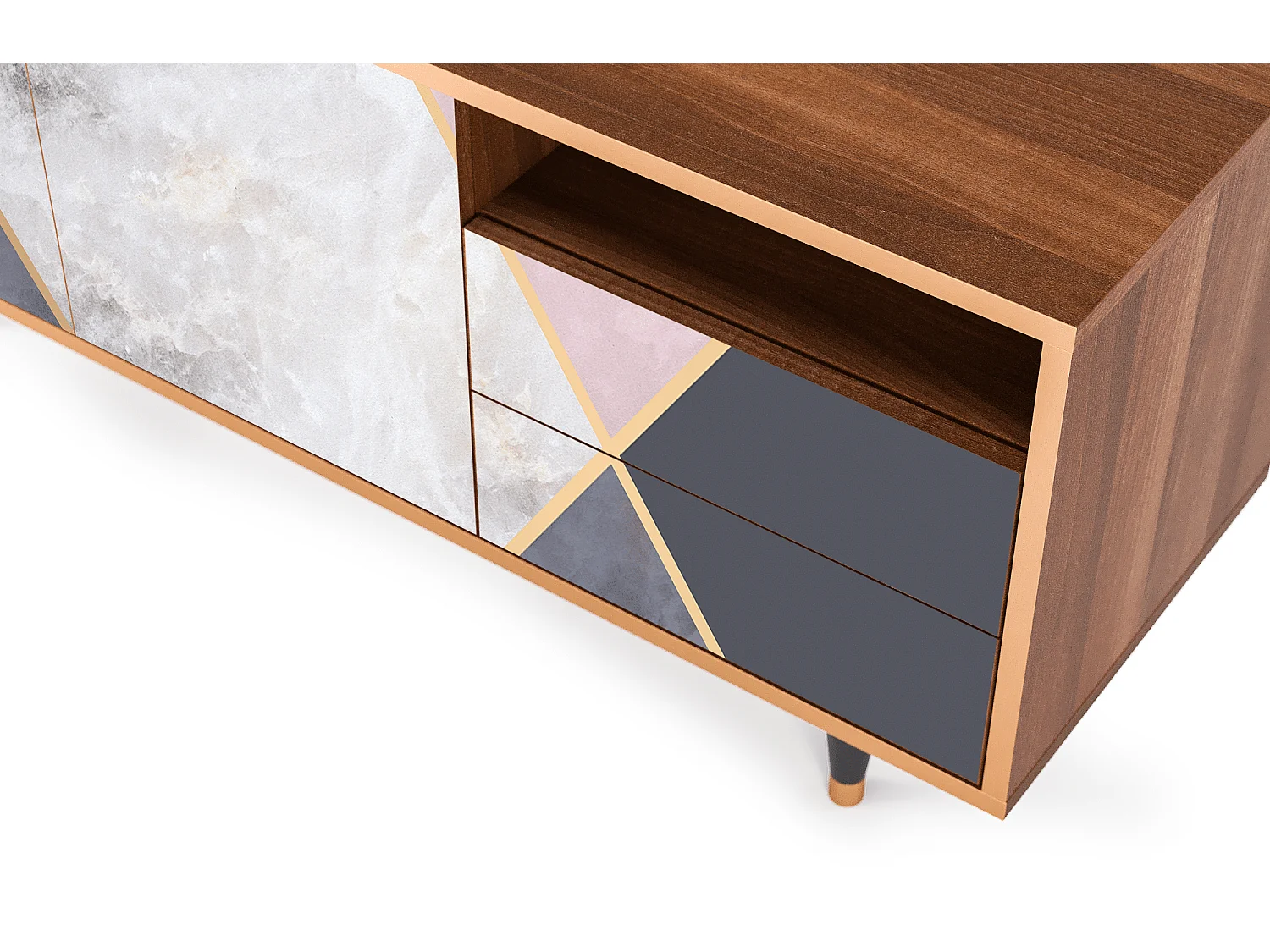 Meuble TV - 125х56х41 cm - T7 - Ideal Harmony, Noyer