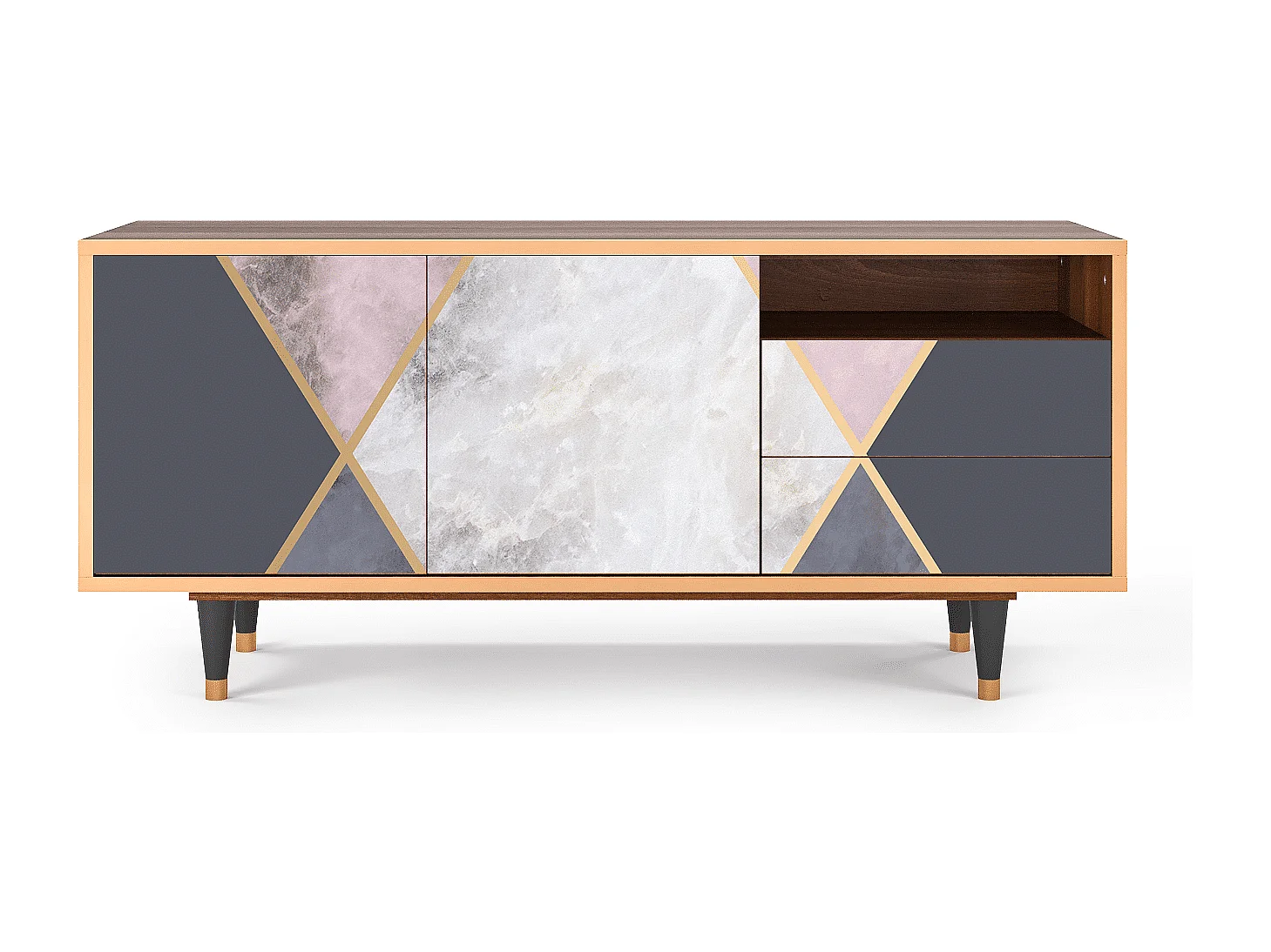 Meuble TV - 125х56х41 cm - T7 - Ideal Harmony, Noyer