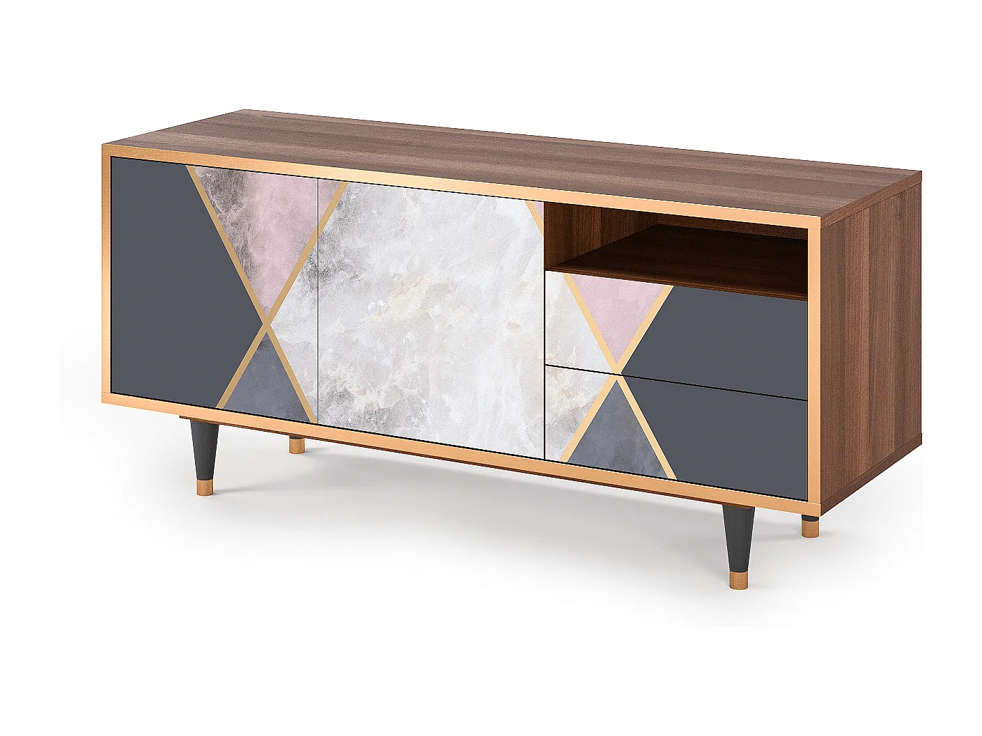 Meuble TV - 125х56х41 cm - T7 - Ideal Harmony, Noyer