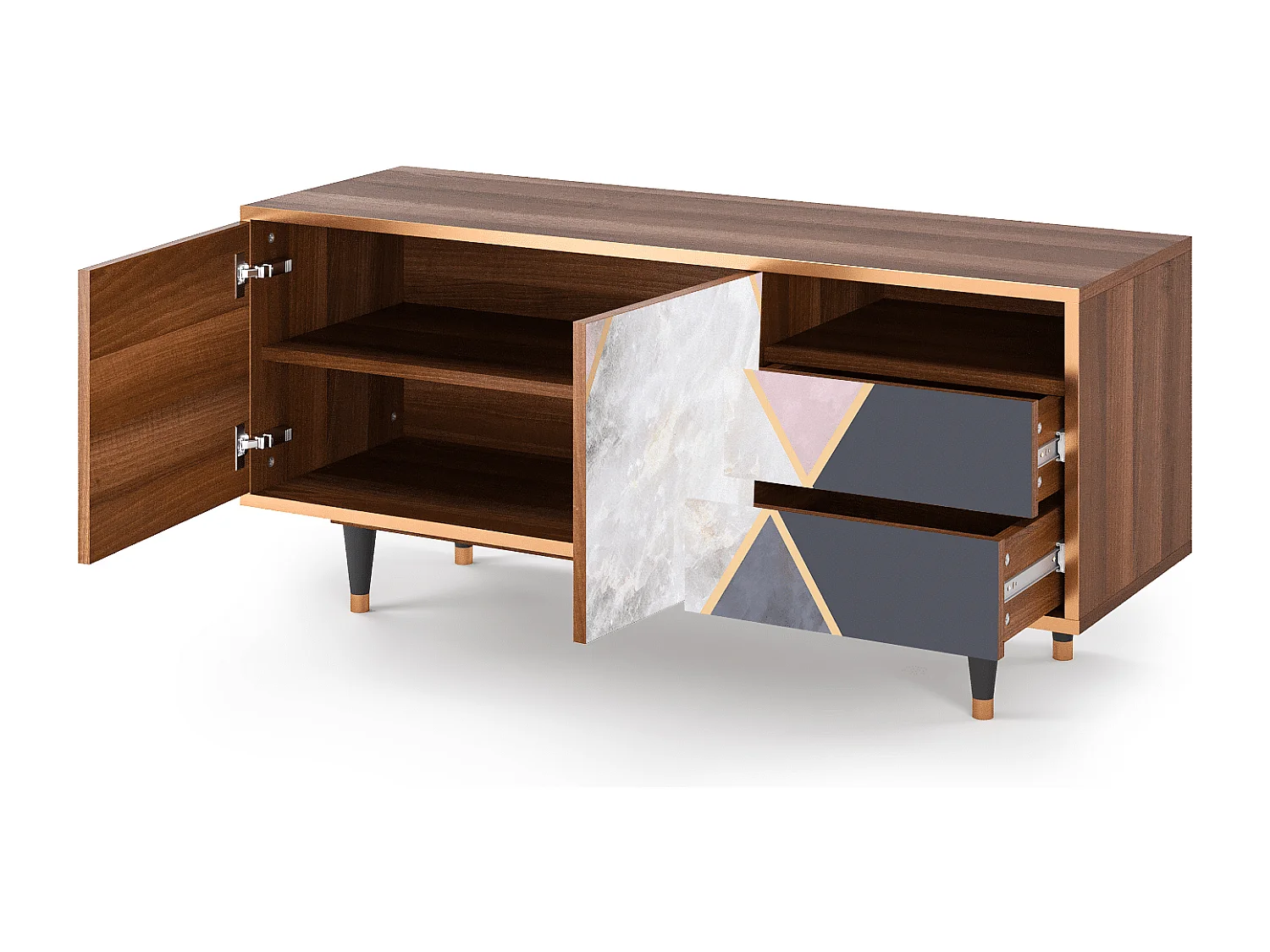 TV-meubel - 125х56х41 cm - T7 - Ideal Harmony, Walnoot