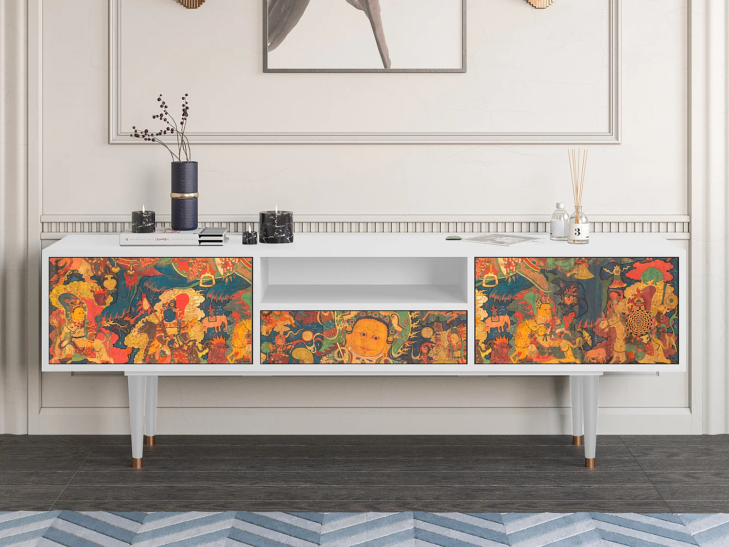 Meuble TV - 170х59х41 cm - T6 - God by Vaisravana , Blanc