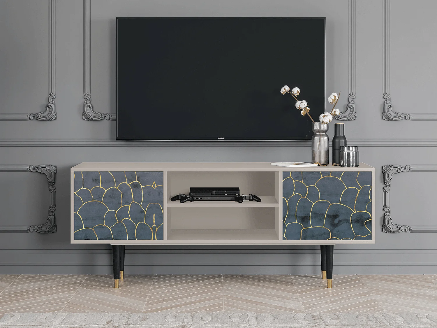 Meuble TV - 170х69х48 cm - T2 - Blue Lagoon, Sable