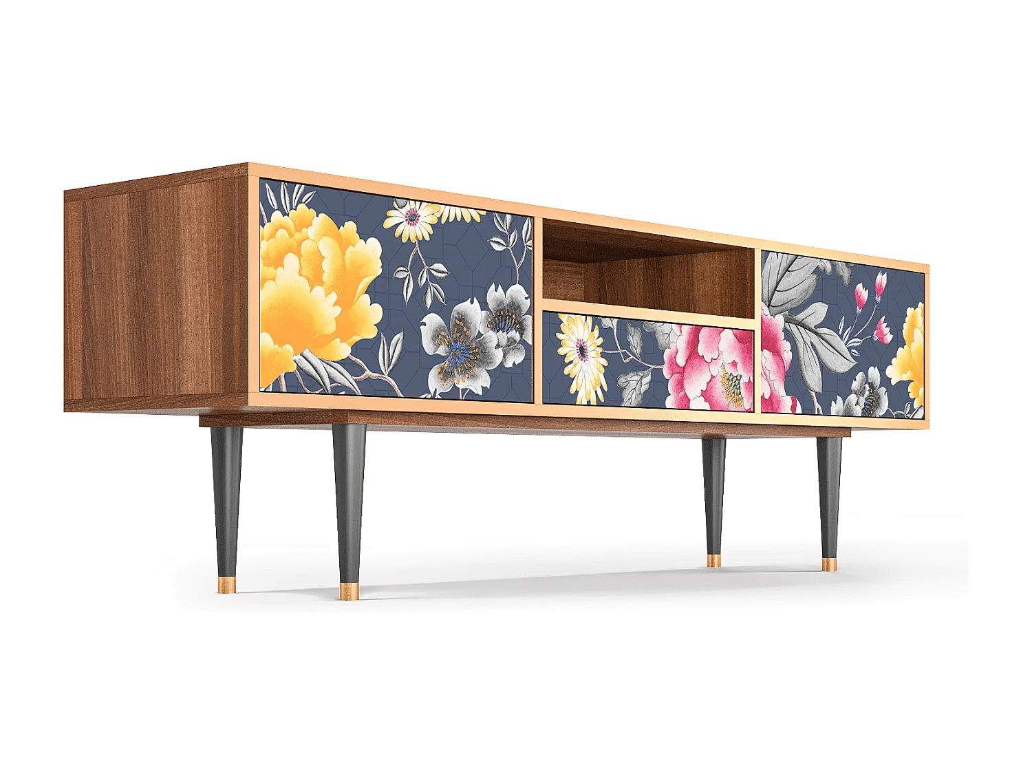 Mobile TV - 170х59х41 cm - T6 - Dark Flower Bed, Noce