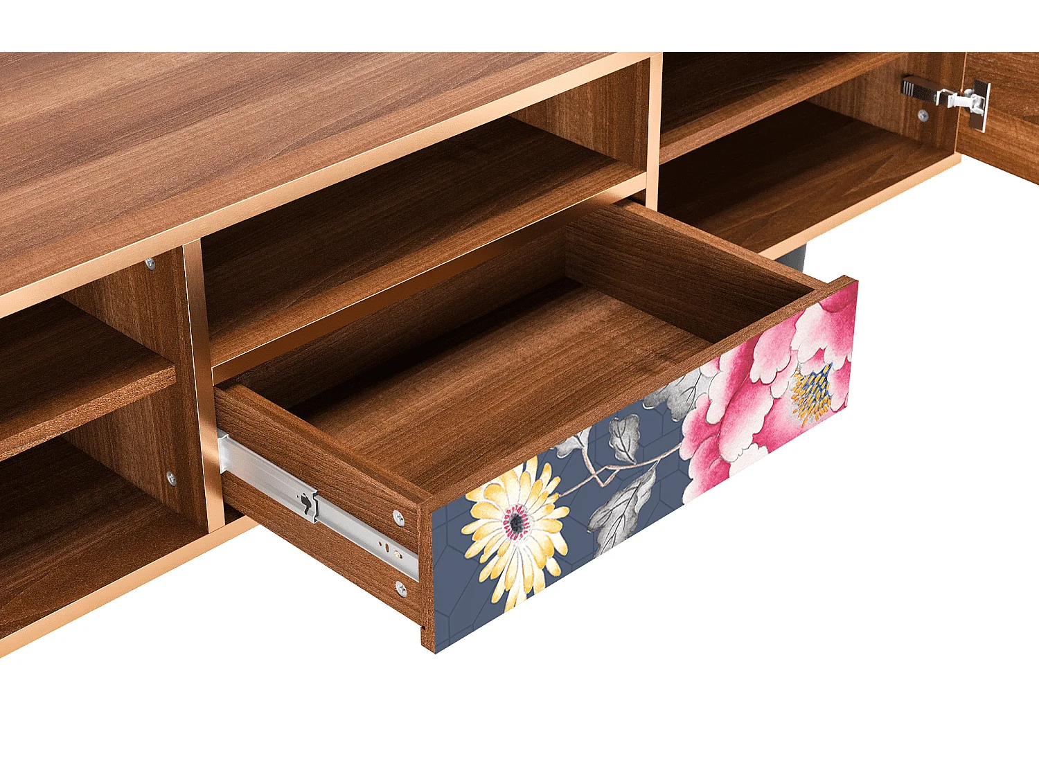 Mobile TV - 170х59х41 cm - T6 - Dark Flower Bed, Noce