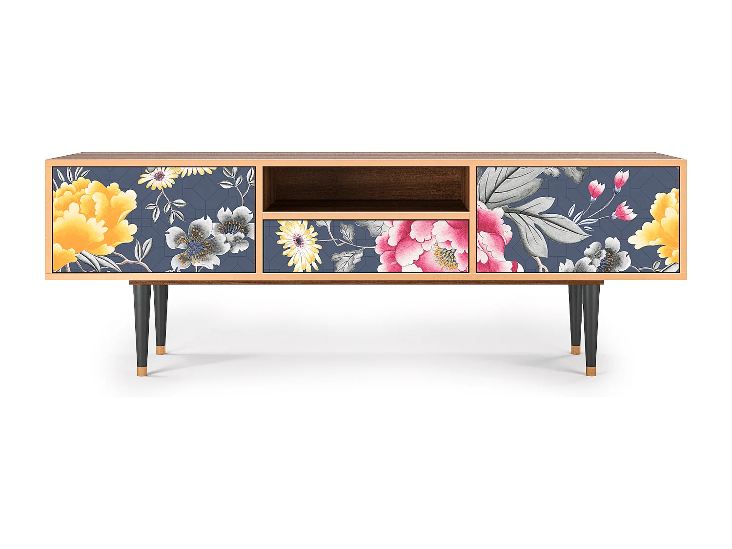 Mueble de TV - 170х59х41 cm - T6 - Dark Flower Bed, Nogueira