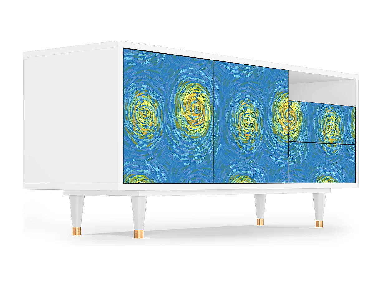 Mobile TV - 125х56х41 cm - T7 - Van Gogh Lights, Bianco