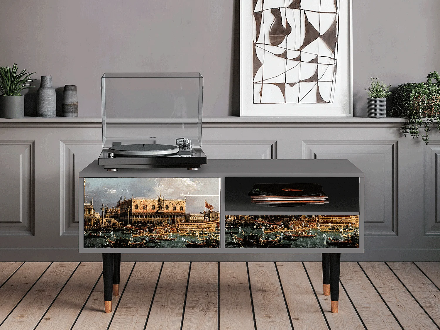 Meuble TV - 115х59х48 cm - T3 - The Bucintoro, Gris