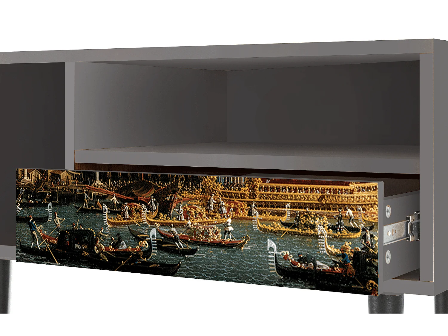 Meuble TV - 115х59х48 cm - T3 - The Bucintoro, Gris