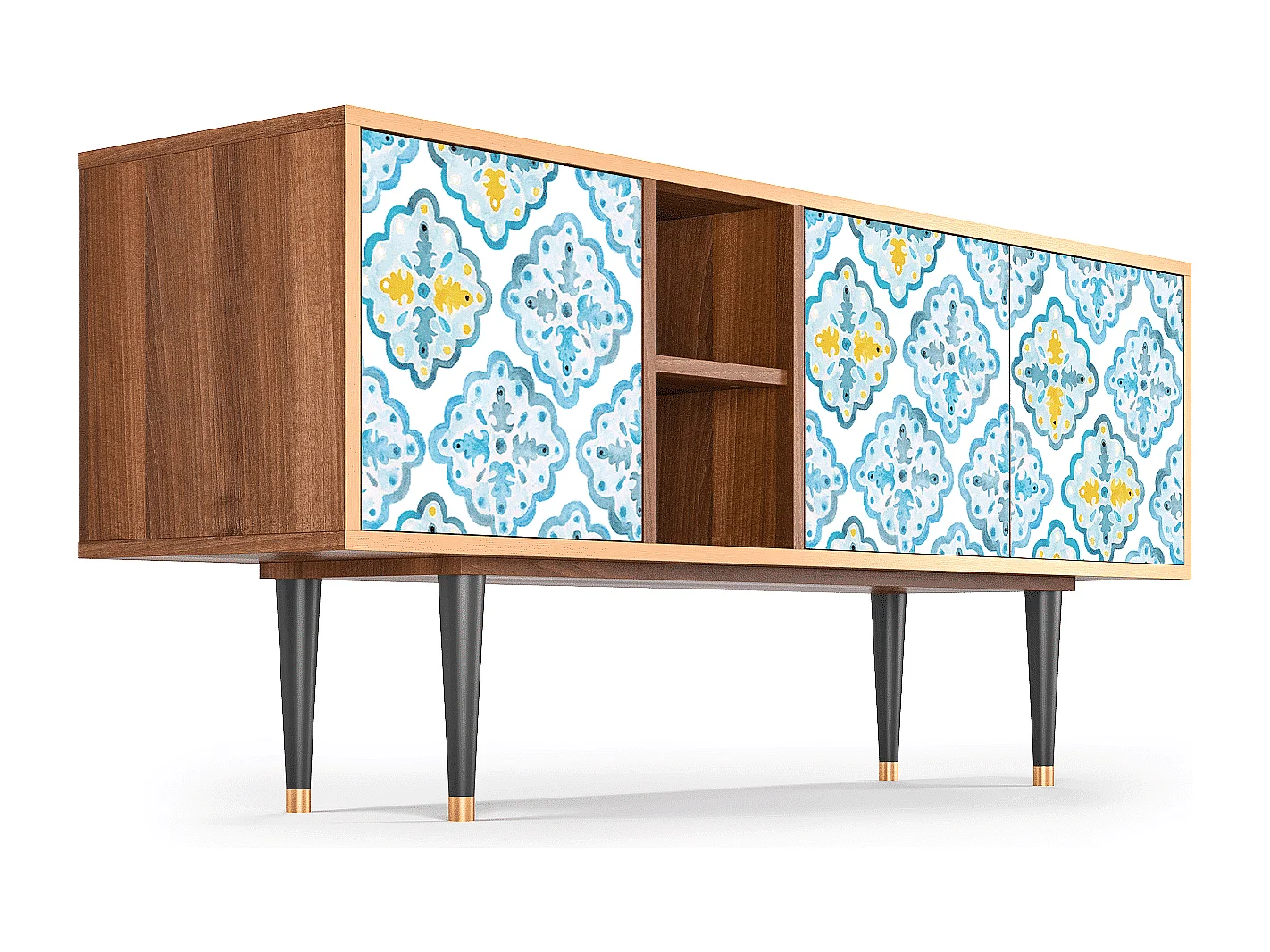 Meuble TV - 150х69х41 cm - T5 - Portugese tiles, Noyer