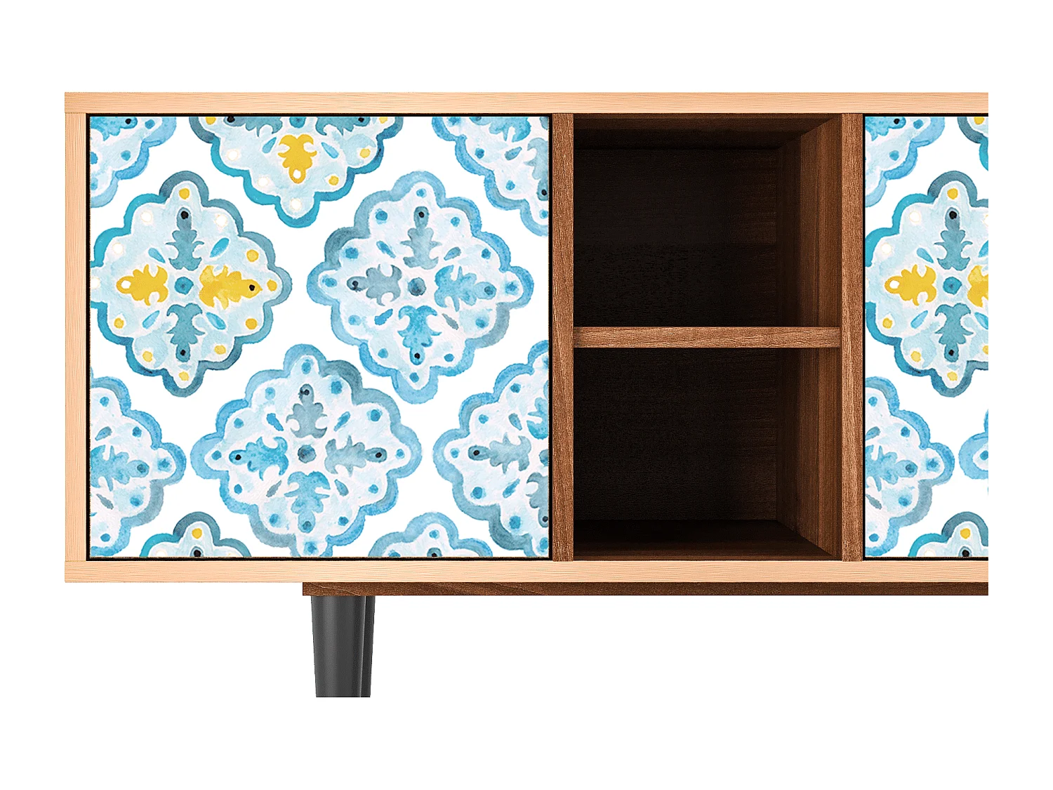 Meuble TV - 150х69х41 cm - T5 - Portugese tiles, Noyer