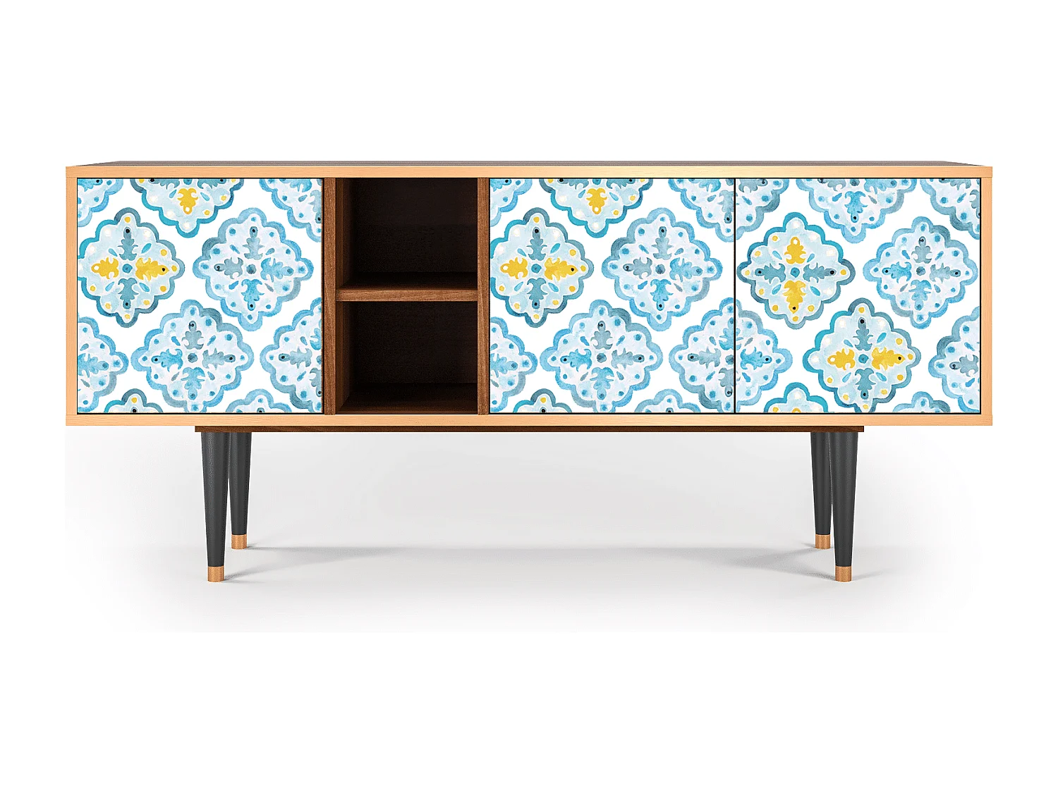 Meuble TV - 150х69х41 cm - T5 - Portugese tiles, Noyer