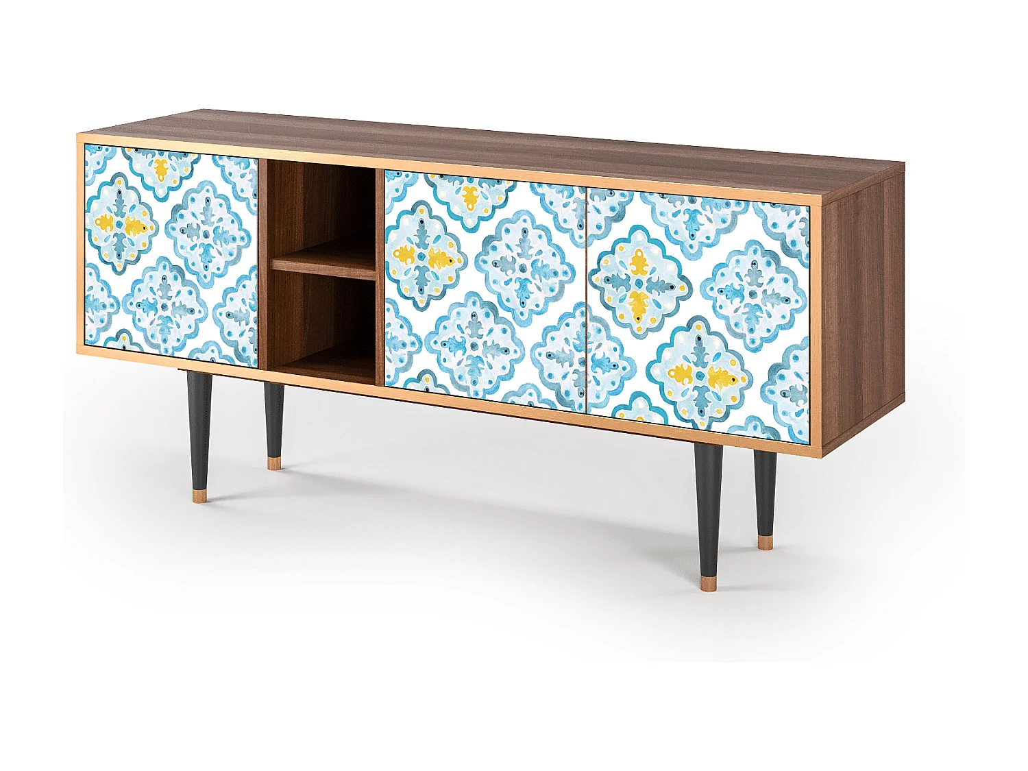 Meuble TV - 150х69х41 cm - T5 - Portugese tiles, Noyer