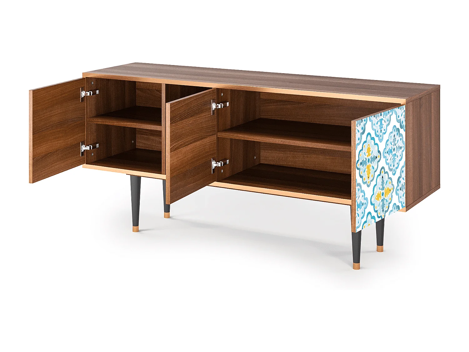 Meuble TV - 150х69х41 cm - T5 - Portugese tiles, Noyer