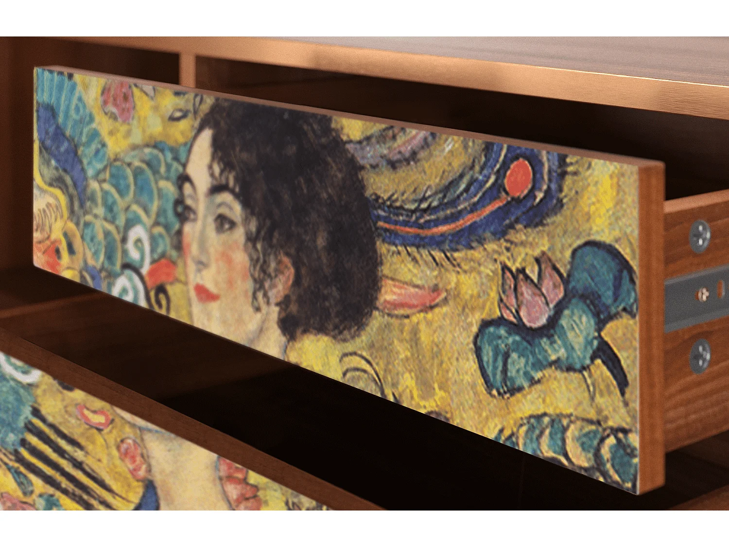 TV-Möbel - 170х59х48 cm - T4 - Lady with Fan by Klimt, Walnuss