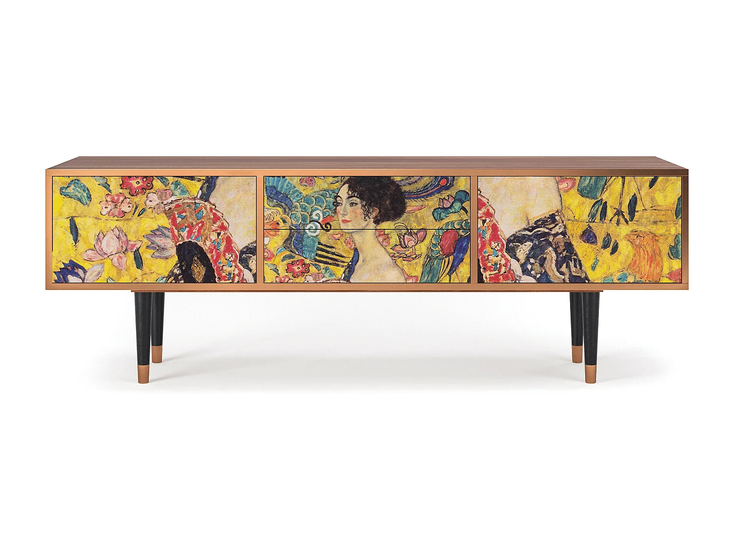 Mobile TV - 170х59х48 cm - T4 - Lady with Fan by Klimt, Noce