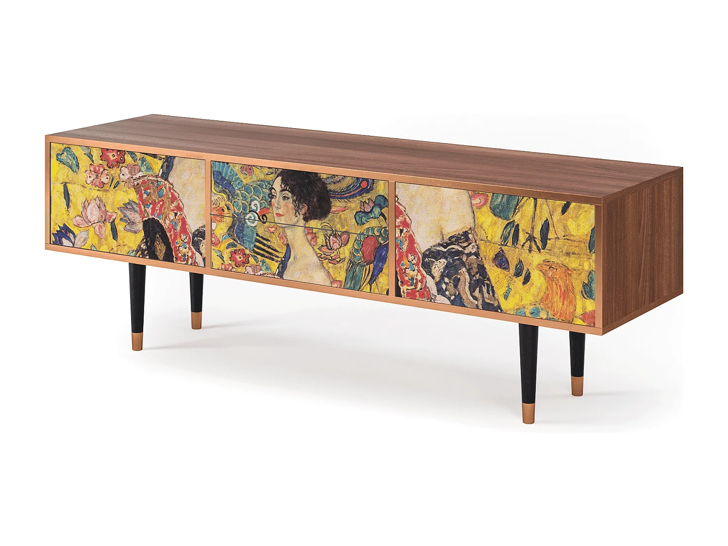 Mobile TV - 170х59х48 cm - T4 - Lady with Fan by Klimt, Noce