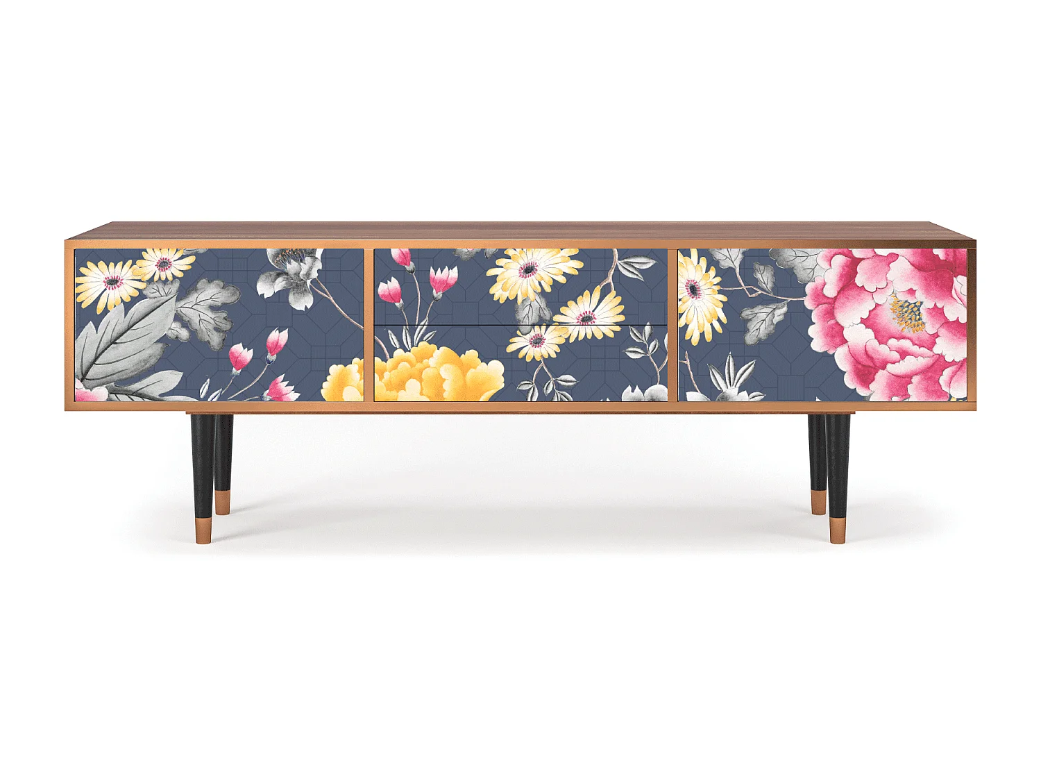 Meuble TV - 170х59х48 cm - T4 - Dark Flower Bed, Noyer