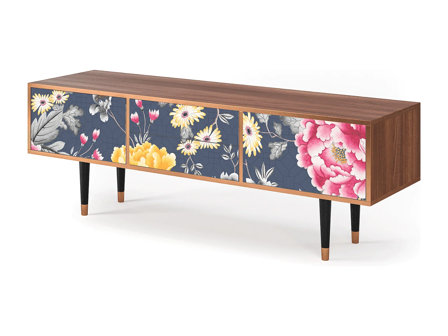 Meuble TV - 170х59х48 cm - T4 - Dark Flower Bed, Noyer