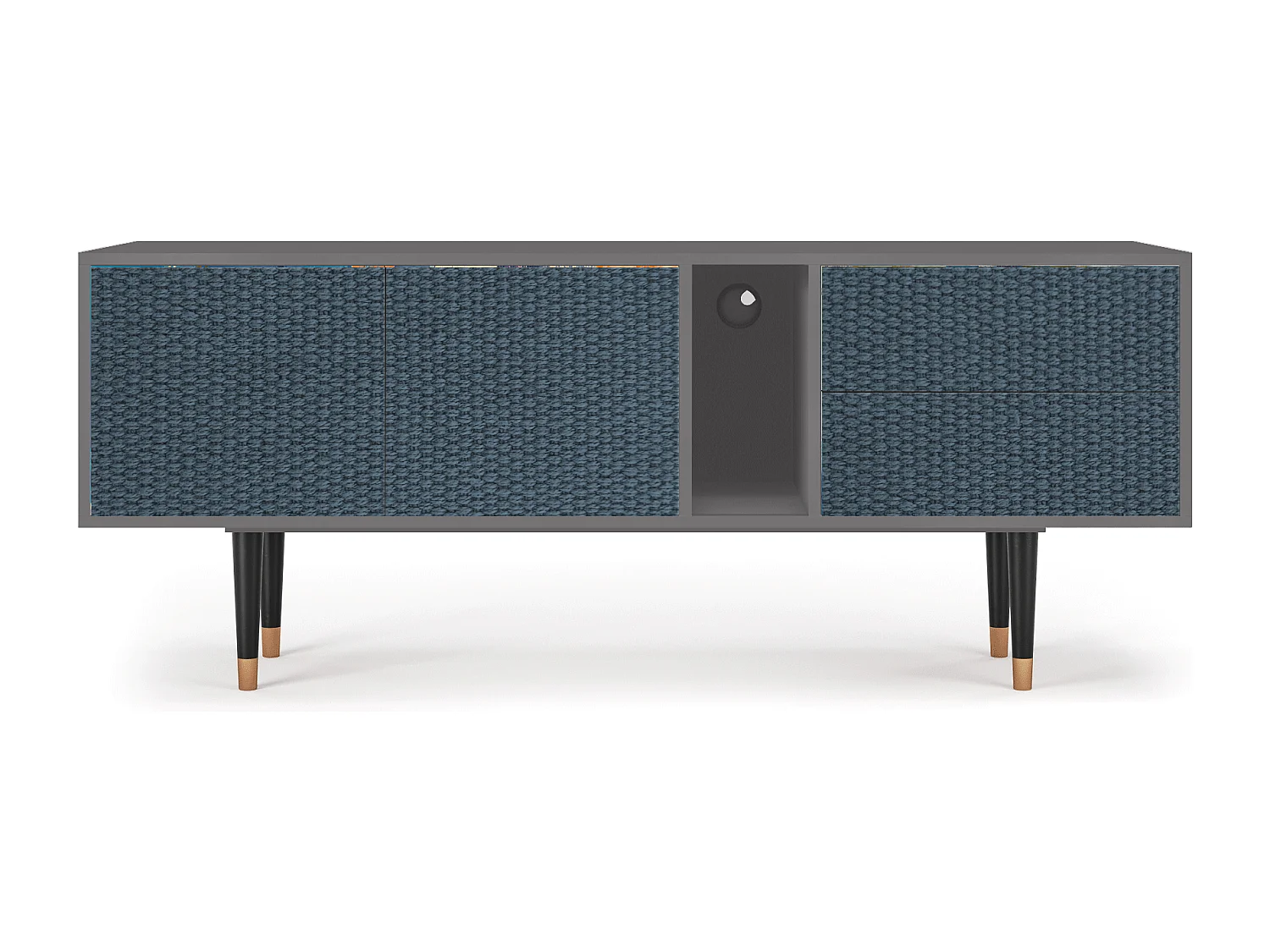 Meuble TV - 170х69х48 cm - T1 - Knitted Pattern, Gris