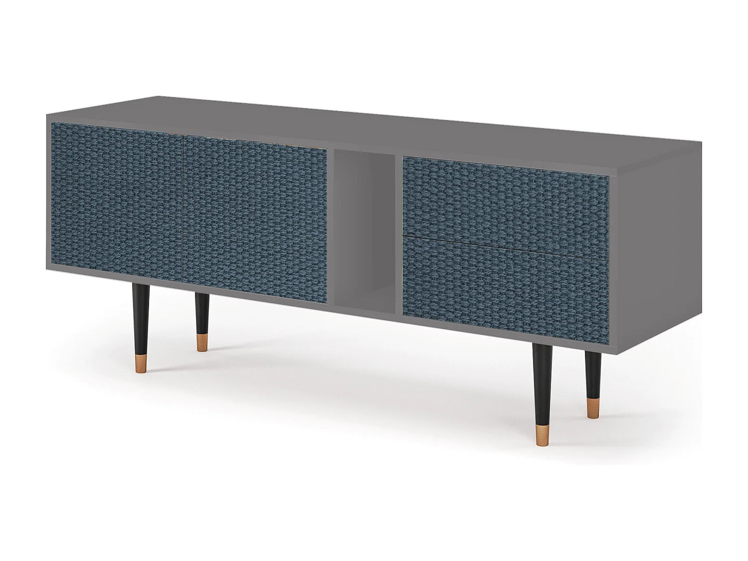 Meuble TV - 170х69х48 cm - T1 - Knitted Pattern, Gris