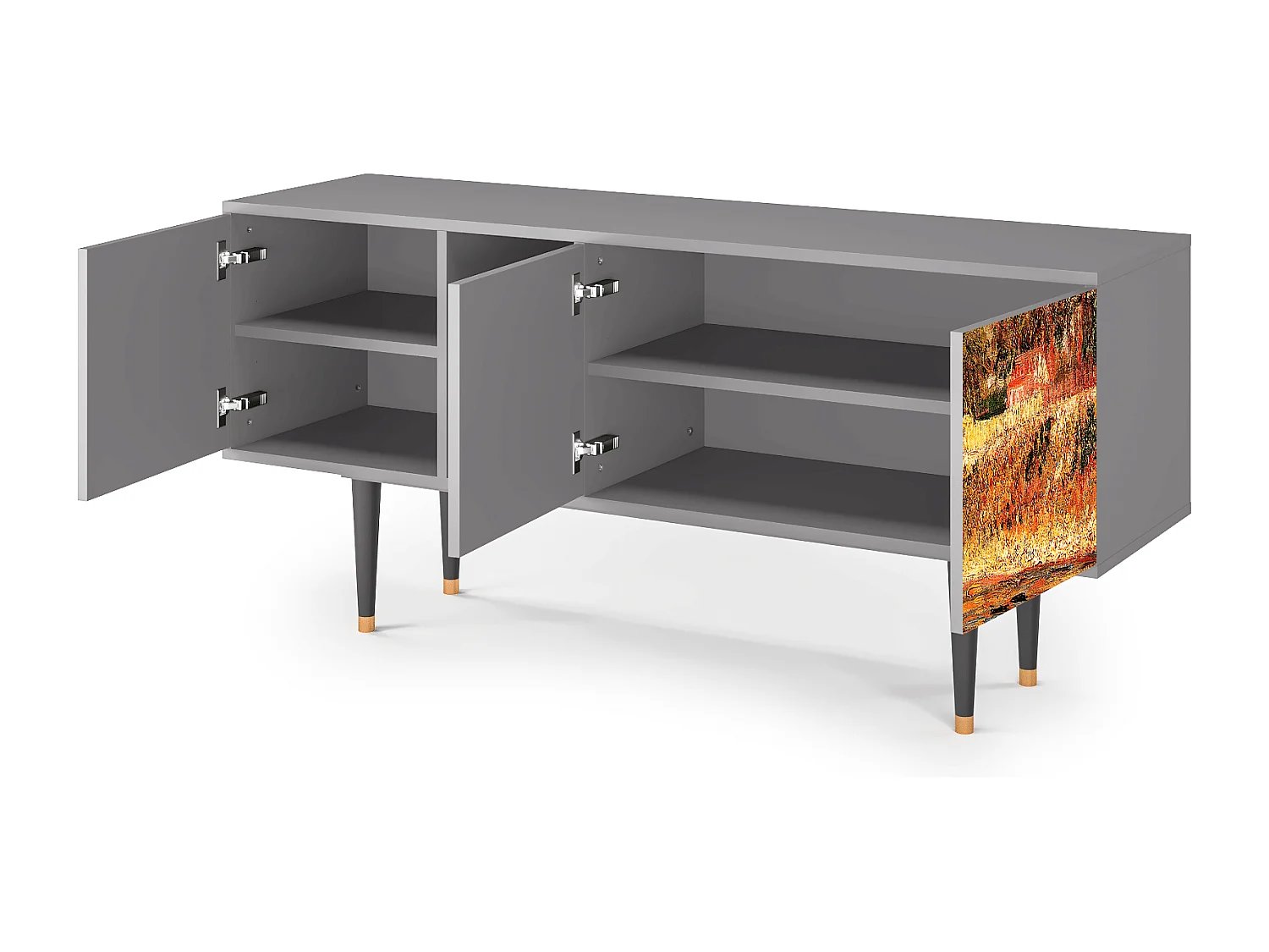 Szafka RTV - 150х69х41 cm - T5 - The Banks, Szary