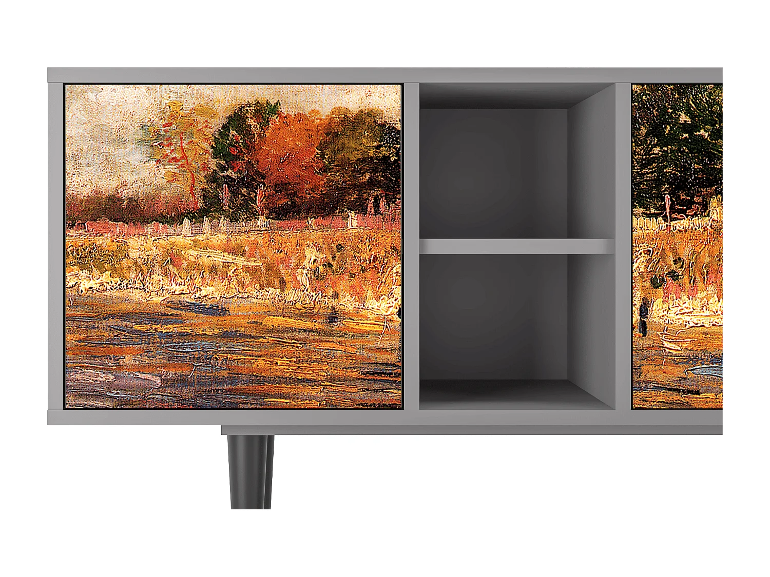 Meuble TV - 150х69х41 cm - T5 - The Banks, Gris