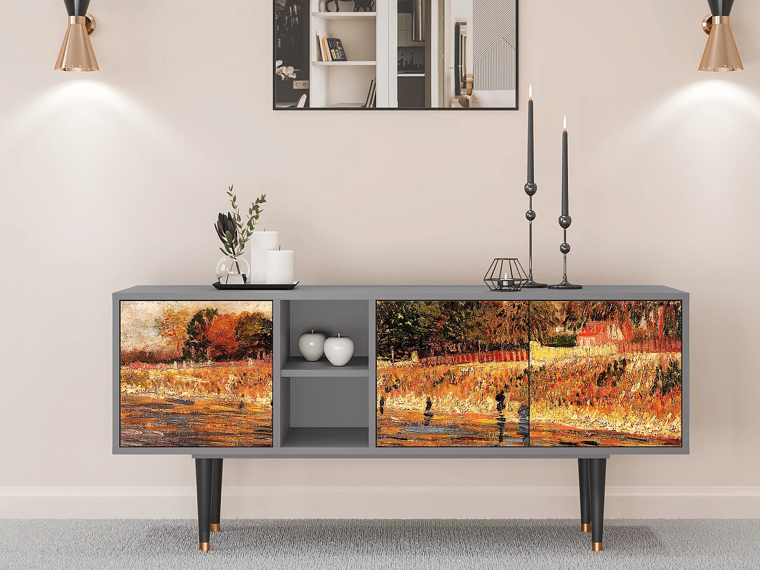 Mobile TV - 150х69х41 cm - T5 - The Banks, Grigio