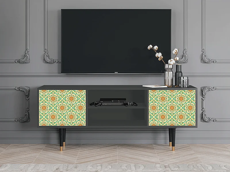 Meuble TV - 170х69х48 cm - T2 - Hindu Daisy, Anthracite