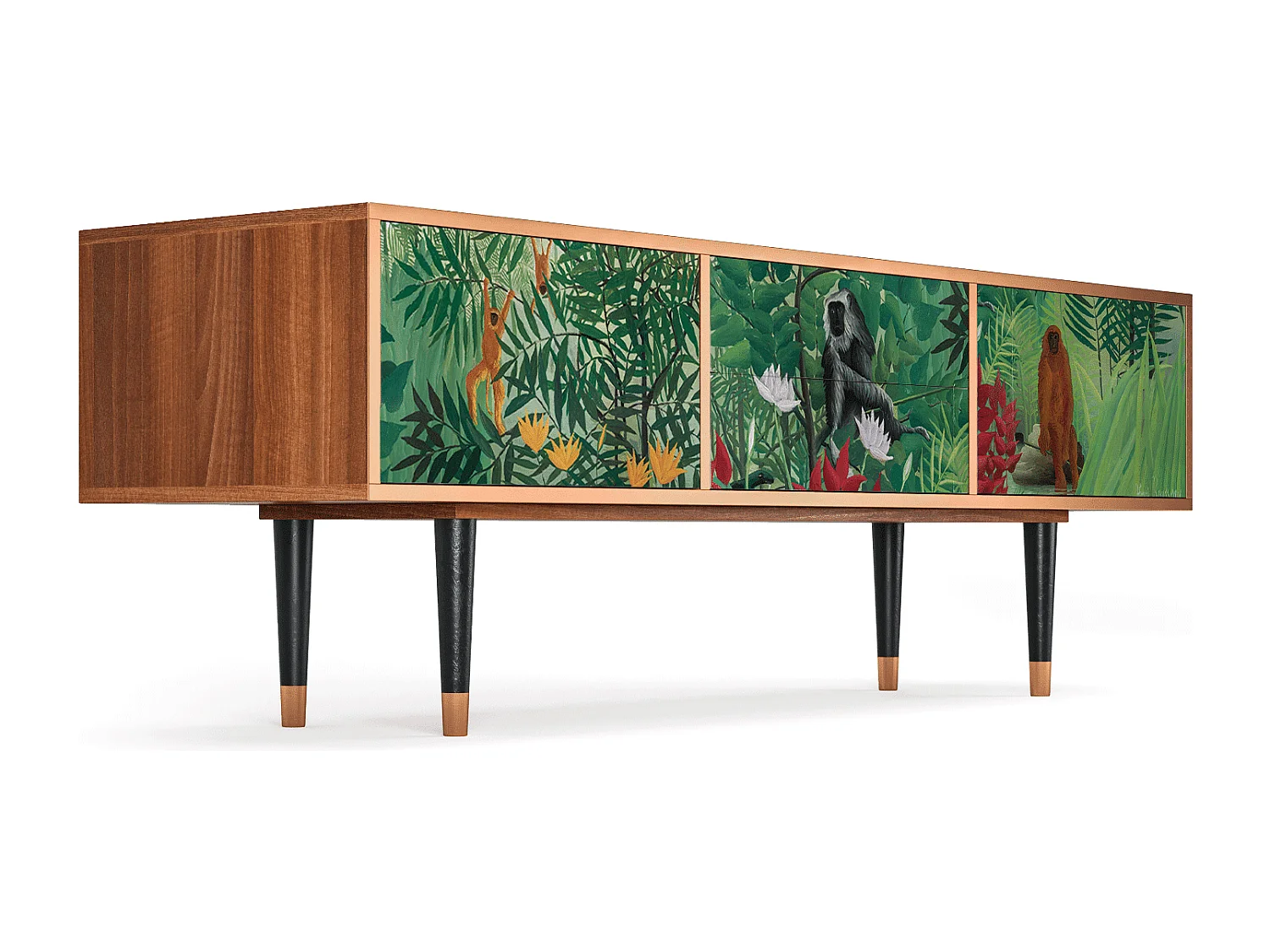 TV-Möbel - 170х59х48 cm - T4 - Jungles in Paris, Walnuss