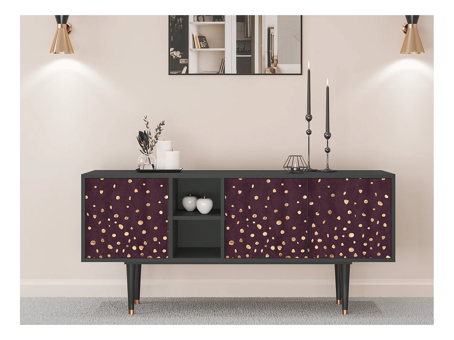 Meuble TV - 150х69х41 cm - T5 - Glowworms, Anthracite
