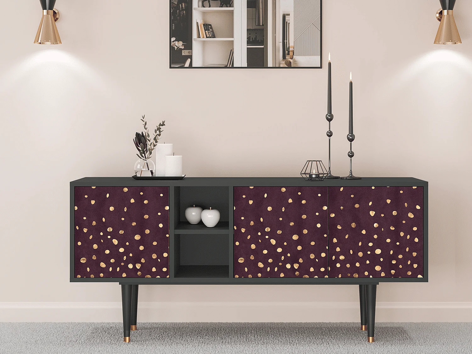 TV-meubel - 150х69х41 cm - T5 - Glowworms, Antraciet