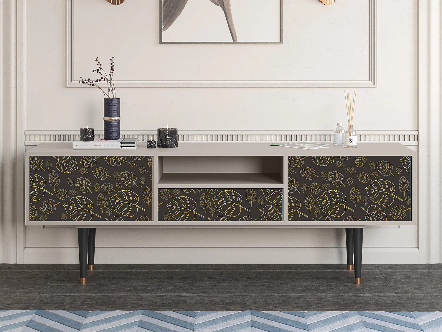 Meuble TV - 170х59х41 cm - T6 - Fall Of The Leaves, Sable