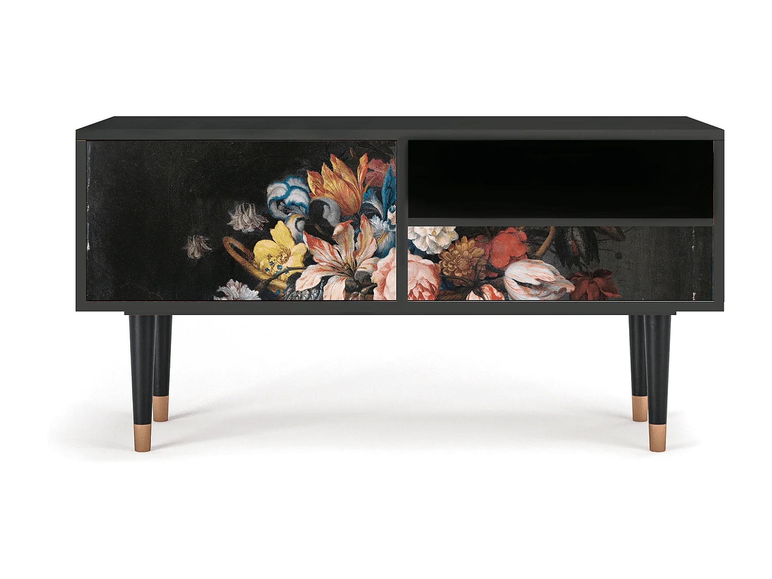 Mobile TV - 115х59х48 cm - T3 - Still Life with Flowers, Antracite