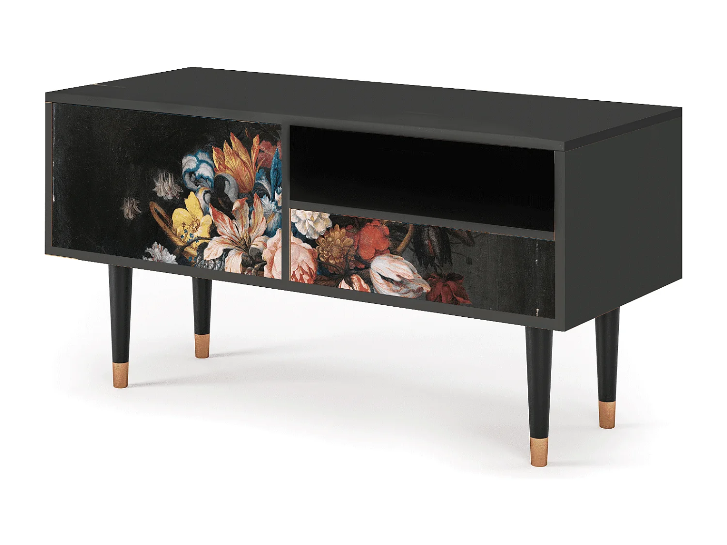 Mobile TV - 115х59х48 cm - T3 - Still Life with Flowers, Antracite