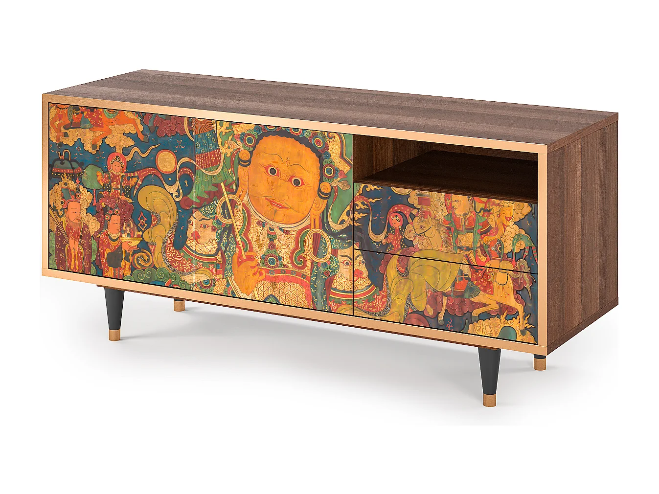 Meuble TV - 125х56х41 cm - T7 - God by Vaisravana , Noyer