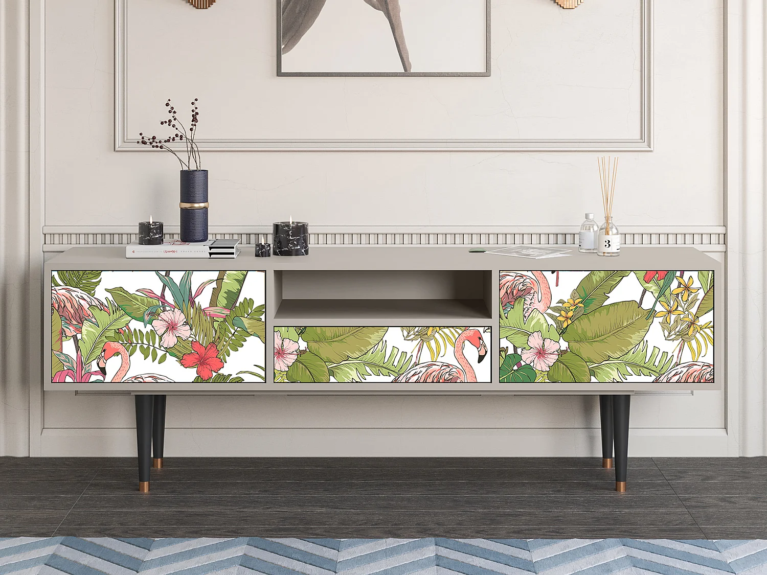 Mobile TV - 170х59х41 cm - T6 - Sweet Flamingo, Sabbia