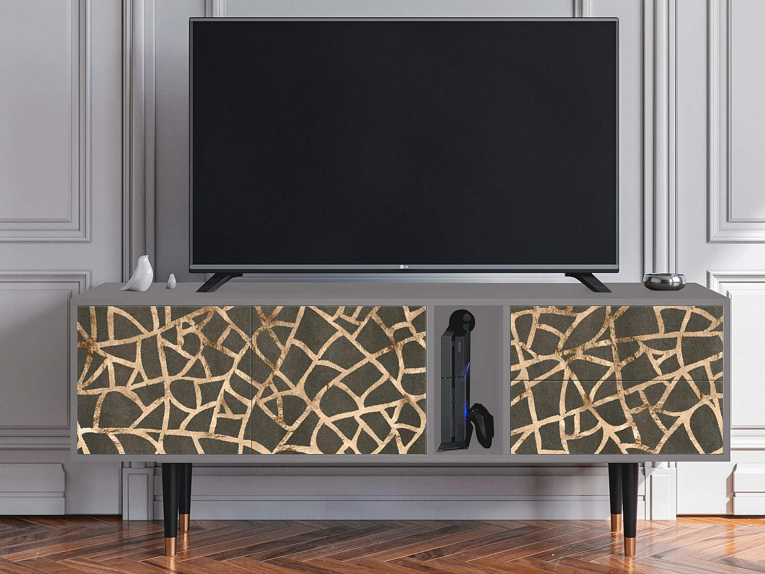 Mueble de TV - 170х69х48 cm - T1 - Enlarged Leaf, Gris