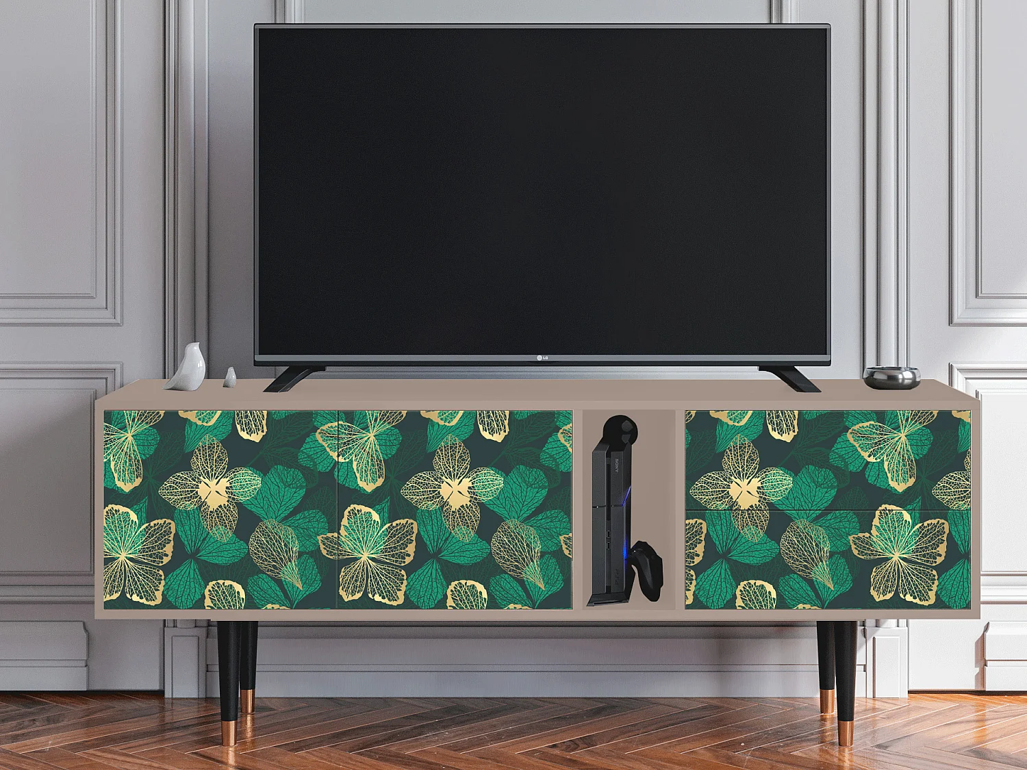 TV-meubel - 170х69х48 cm - T1 - Green Flower, Latte